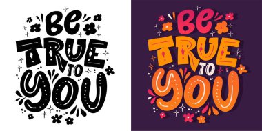 Güzel el çizimi kartpostallar, harfli alıntılar. % 100 vektör resmi