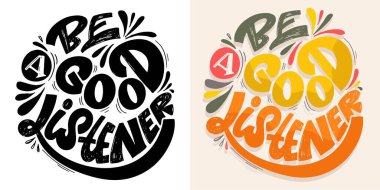 Güzel el çizimi kartpostallar, harfli alıntılar. % 100 vektör resmi