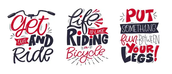 Bisiklet Binicilik Hakkında Güzel Çizimi Harfleri 100 Vektör — Stok Vektör