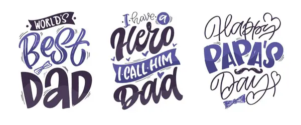 Feliz Día Los Padres Mejor Papá Nunca Letras Sobre Papá — Vector de stock
