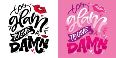 Komik el çizimi kartpostal alıntıları. Tişört tasarımı, kıyafet baskısı, sabıka izi. Harf sanatı.