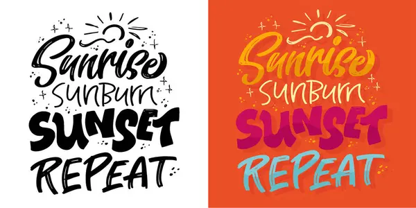 Summer Vibes Cute Hand Drawn Doodle Lettering Quote Lettering Ptint — Stock Vector