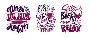 Lettering Hand şarapla ilgili kartpostal çizmiş. Şarap aşığı. Anne şarap kültürü. Tişört tasarımı. Tee tasarımı, kupa baskısı, baskı sanatı. % 100 vektör dosyası
