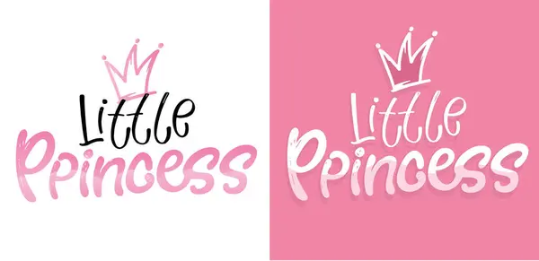 Little Prince Princess Lettering Quote Hand Drawn Doodle Postcard Shirt Ilustraciones de stock libres de derechos
