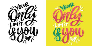 Güzel el çizimi karalama alıntısı. Tişört tasarımı, kupa baskısı, çanta baskısı, kıyafet modası. % 100 elle çizilmiş vektör resmi.