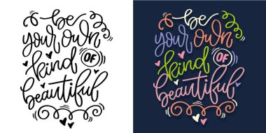 Güzel el çizimi karalama alıntısı. Tişört tasarımı, kupa baskısı, çanta baskısı, kıyafet modası. % 100 elle çizilmiş vektör resmi.