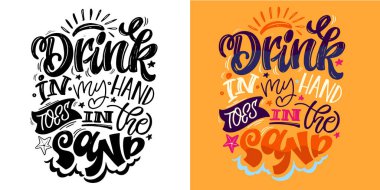 Yaz hakkında güzel el çizimi karalama yazısı alıntısı. Tişört tasarımı, kupa baskısı, çanta baskısı, kıyafet modası. % 100 elle çizilmiş vektör resmi.