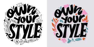 Güzel el çizimi karalama alıntısı. Tişört tasarımı, kupa baskısı, çanta baskısı, kıyafet modası. % 100 elle çizilmiş vektör resmi.