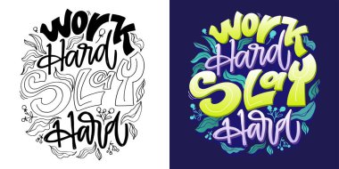 Güzel el çizimi karalama alıntısı. Tişört tasarımı, kupa baskısı, çanta baskısı, kıyafet modası. % 100 elle çizilmiş vektör resmi.