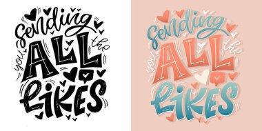 Güzel el çizimi karalama alıntısı. Tişört tasarımı, kupa baskısı, çanta baskısı, kıyafet modası. % 100 elle çizilmiş vektör resmi.