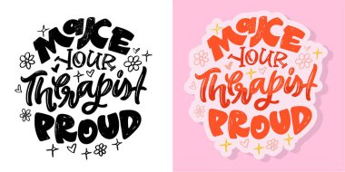 Funny trendy hand drawn doodle lettering quote. Lettering for t-shirt design, mug print, bag print, clothes fashion. 100% hand drawn vector image. clipart