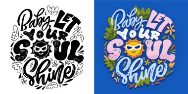 Güzel el çizimi karalama alıntısı. Tişört tasarımı, kupa baskısı, çanta baskısı, kıyafet modası. % 100 elle çizilmiş vektör resmi.