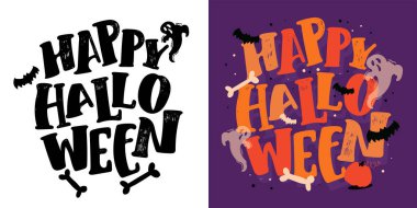 Halloween vibes lettering. Cute hand drawn doodle lettering quote. Lettering for t-shirt design, mug print, bag print, clothes fashion. 100% hand drawn vector image. clipart