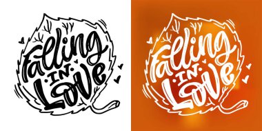 Sonbahar titreşimleri. Güzel el çizimi karalama alıntısı. Tişört tasarımı, kupa baskısı, çanta baskısı, kıyafet modası. % 100 elle çizilmiş vektör resmi.