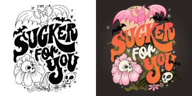 Mutlu Cadılar Bayramı titreşimleri. Güzel el çizimi karalama alıntısı. Tişört tasarımı, kupa baskısı, çanta baskısı, kıyafet modası. % 100 elle çizilmiş vektör resmi.