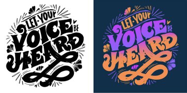 Komik moda basılabilir el karalama harfleri alıntısı. Tişört tasarımı, kupa baskısı, çanta baskısı, kıyafet modası. % 100 elle çizilmiş vektör resmi.