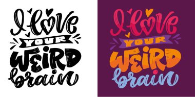 Komik moda basılabilir el karalama harfleri alıntısı. Tişört tasarımı, kupa baskısı, çanta baskısı, kıyafet modası. % 100 elle çizilmiş vektör resmi.