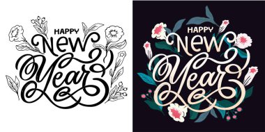 Kış tatilleriyle ilgili güzel bir el yazısı. Yüzde yüz elle çizilmiş vektör görüntüsü. Tişört tasarımı, kupa baskısı, çanta baskısı, kıyafet modası. 