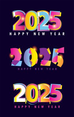 2025 - Mutlu yıllar - el çizimi karalama alıntısı. Tişört tasarımı, kupa baskısı, çanta baskısı, kıyafet modası. % 100 elle çizilmiş vektör resmi.