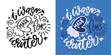 % 100 vektör el karalama dosyası. Kış tatilleriyle ilgili güzel bir el yazısı. Tişört tasarımı, kupa baskısı, çanta baskısı, kıyafet modası. 