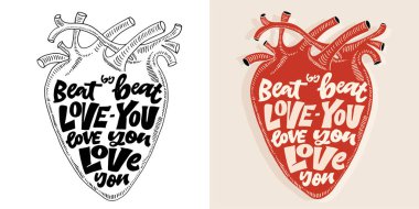 Trendy hand drawn doodle lettering quote about love and Valentine's day. Lettering for t-shirt design, mug print, bag print, clothes fashion. 100% hand drawn vector image. clipart