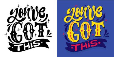 Güzel el çizimi karalama alıntısı. Tişört tasarımı, kupa baskısı, çanta baskısı, kıyafet modası. % 100 elle çizilmiş vektör resmi.