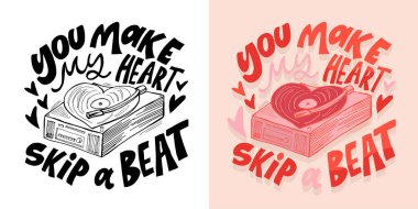 Sevgi ve Sevgililer Günü 'nü anlatan karalama mektupları. Tişört tasarımı, kupa baskısı, çanta baskısı, kıyafet modası. % 100 elle çizilmiş vektör resmi.