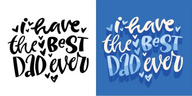 Mutlu Babalar Günü, gelmiş geçmiş en iyi baba tişört tasarımı, davetiye, internet, sabıka baskısı için babamla ilgili mektuplar. % 100 elle çizilmiş vektör resmi.