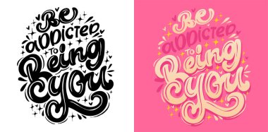 Güzel el çizimi karalama alıntısı. Tişört tasarımı, kupa baskısı, çanta baskısı, kıyafet modası. % 100 elle çizilmiş vektör resmi.