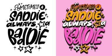 Komik el çizimi karalama alıntısı. Tişört tasarımı, kupa baskısı, çanta baskısı, kıyafet modası. % 100 elle çizilmiş vektör resmi.