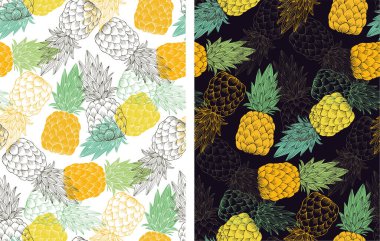 Moda el çizimi meyveli karalama modeli. Kumaş duvar kağıdı vektörü.