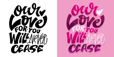 Sevimli el çizimi karalamalar aşk ve kayıp hakkında alıntılar. Tişört tasarımı, kupa baskısı, çanta baskısı, kıyafet modası. % 100 elle çizilmiş vektör resmi.