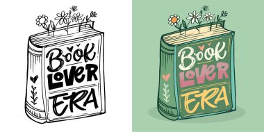 Kitaplar ve okumayla ilgili alıntılar yapan hoş bir el yazısı. Tişört tasarımı, kupa baskısı, çanta baskısı, kıyafet modası. % 100 elle çizilmiş vektör resmi.