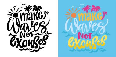 El yazısı karalamaları yaz hakkında alıntılar yapıyor. Tişört tasarımı, kupa baskısı, çanta baskısı, kıyafet modası. % 100 elle çizilmiş vektör resmi.