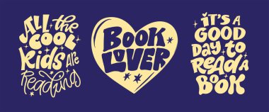 Yüzde yüz elle çizilmiş vektör görüntüsü. Kitap ve okumayla ilgili alıntılar yapan hoş bir el çizimi. Tişört tasarımı, kupa baskısı, çanta baskısı, kıyafet modası. 