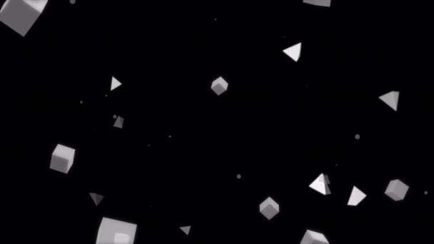 Geometri Form Partiklar Flyga Loopas Transparent Bakgrund Lätt Att Ändra — Stockvideo