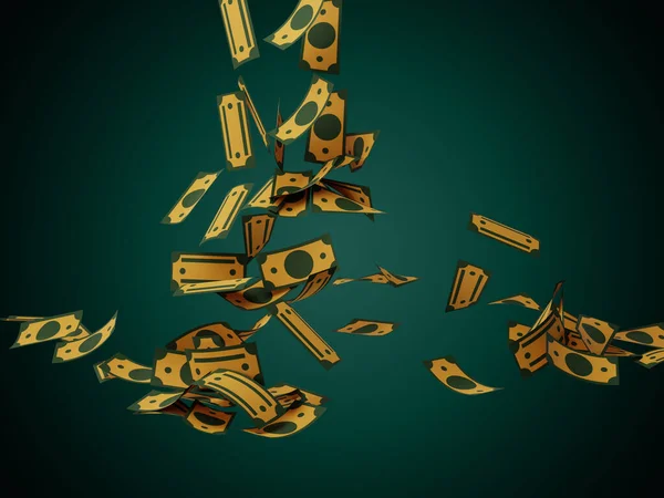 Money banknote bundles and bones piled and stacked on gradient background 3D render illustration