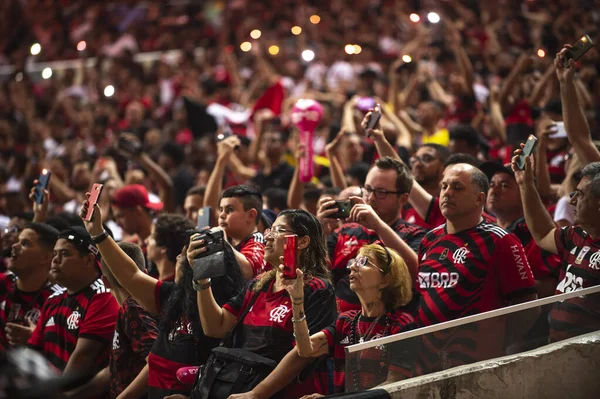 Rio Brasil Octubre 2022 Los Aficionados Partido Entre Flamengo Corinthians — Foto de Stock