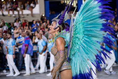 Rio, Brezilya - 24 Nisan 2022: Rio Karnavalı 'nda Samba Okulu Vila Isabel, Marques de Sapucai Sambadrome' da düzenlendi