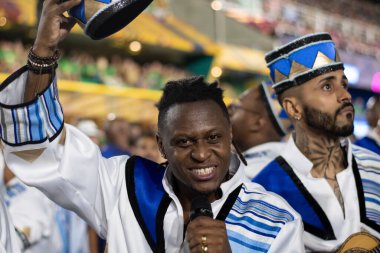 Rio, Brezilya - 22 Nisan 2022: Rio Karnavalı 'nda Samba Okulu Portela, Marques de Sapucai Sambadrome' da düzenlendi.