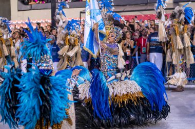 Rio, Brezilya - 24 Nisan 2022: Rio Karnavalı 'nda Samba Okulu Vila Isabel, Marques de Sapucai Sambadrome' da düzenlendi