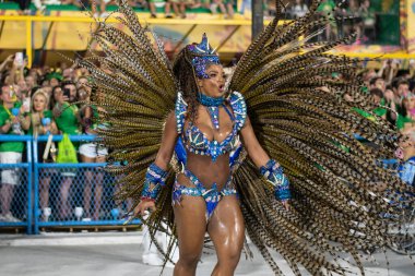 Rio, Brezilya - 22 Nisan 2022: Rio Karnavalı 'nda Samba Okulu Portela, Marques de Sapucai Sambadrome' da düzenlendi.