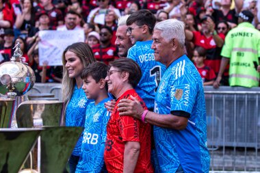Rio, Brezilya - 12 Kasım 2022 'de Diego Alves, Brezilya' nın Maracana Stadyumu 'nda oynanan 38. turda Flamengo ve Avai arasındaki maçta Rio takımı için son maçını yaptı.