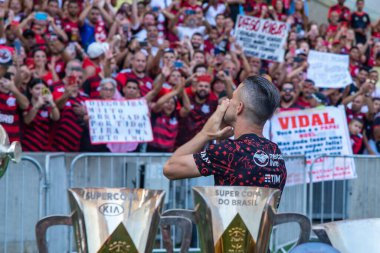 Rio, Brezilya - 12 Kasım 2022 'de Diego Ribas, Brezilya' nın Maracana Stadyumu 'nda oynanan 38. turda Flamengo ve Avai arasındaki maçta Rio takımı için son maçını yaptı.