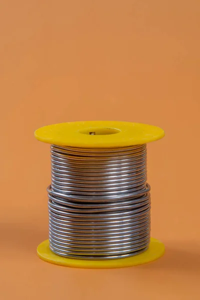 Rolo Solda Estanho Usado Micro Eletrônica — Fotografia de Stock