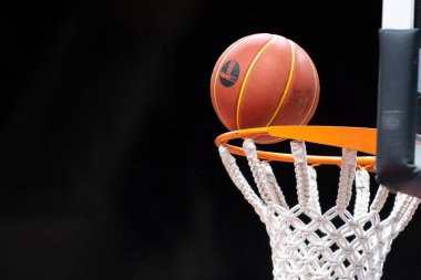 Rio, Brezilya - Kasım 04, 2022 - Maracazinho Stadyumu 'ndaki Flamengo x Corinthians' ın basketbol potasının yanında.
