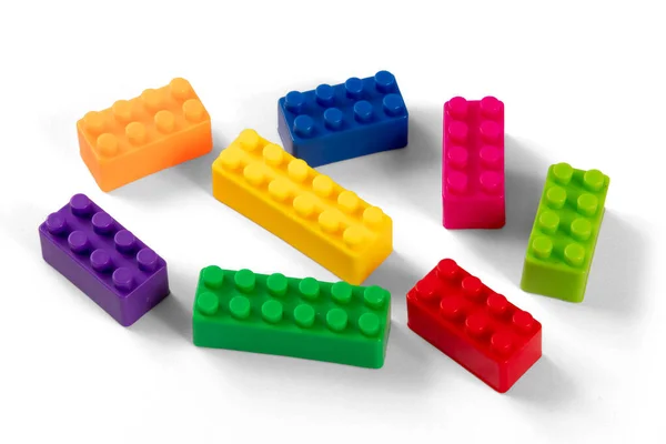 Colorful Plastic Building Block Patterns Isolated Toy Children Royalty Free Stock Images