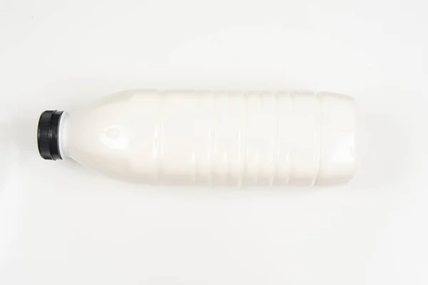 Litr Plastikowego Mleka Białym Tle — Zdjęcie stockowe