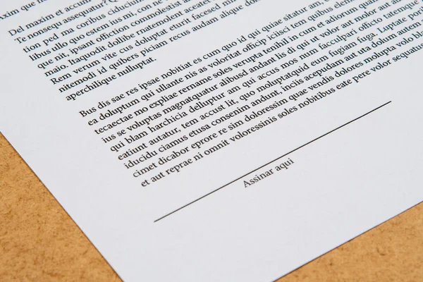 Drukowany Podpis Dokumentu Przedstawiający Rękę Długopis Alfabet Łaciński — Zdjęcie stockowe