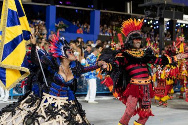 Rio, Brezilya - 22 Nisan 2022: Rio Karnavalı 'nda Samba Okul Unidos da Tijuca, Marques de Sapucai Sambadrome